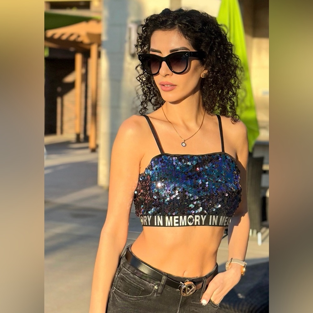 Sequin Crop Top